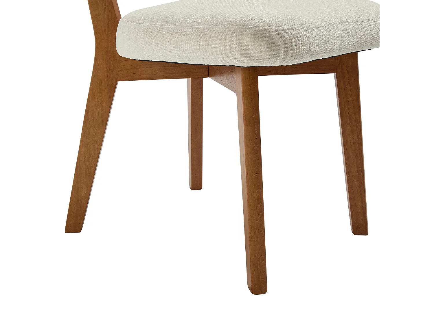 Ensemble de 2 chaises de salle à manger avec revêtement en tissu et structure en bois de hêtre - Style Mid Century