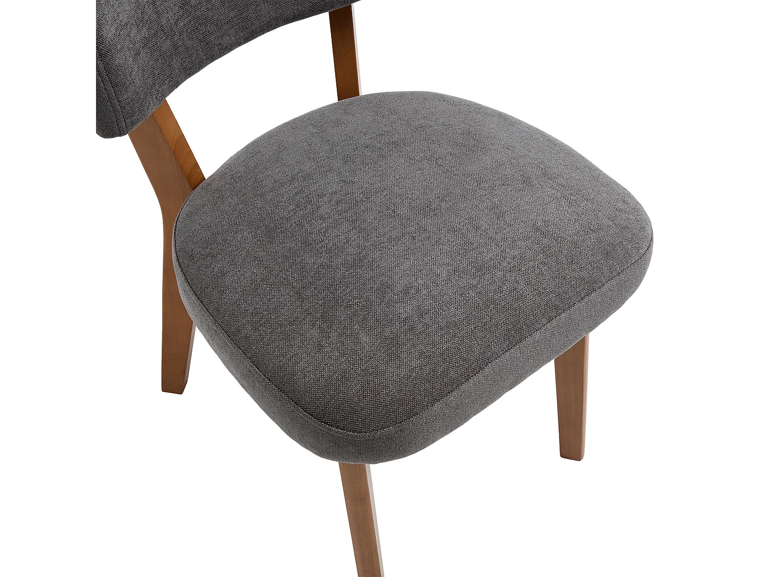 Set van 2 eetkamerstoelen met stoffen bekleding en beukenhouten frame - Mid Century-stijl