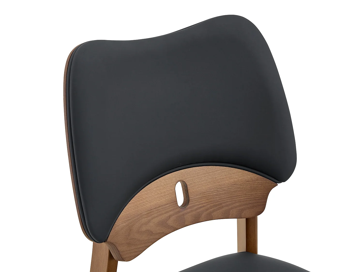 Scandinavische eetkamerstoelen 2-delige set met vlindervormige rugleuning en rubberhouten frame