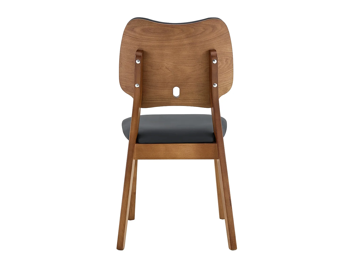 Scandinavische eetkamerstoelen 2-delige set met vlindervormige rugleuning en rubberhouten frame