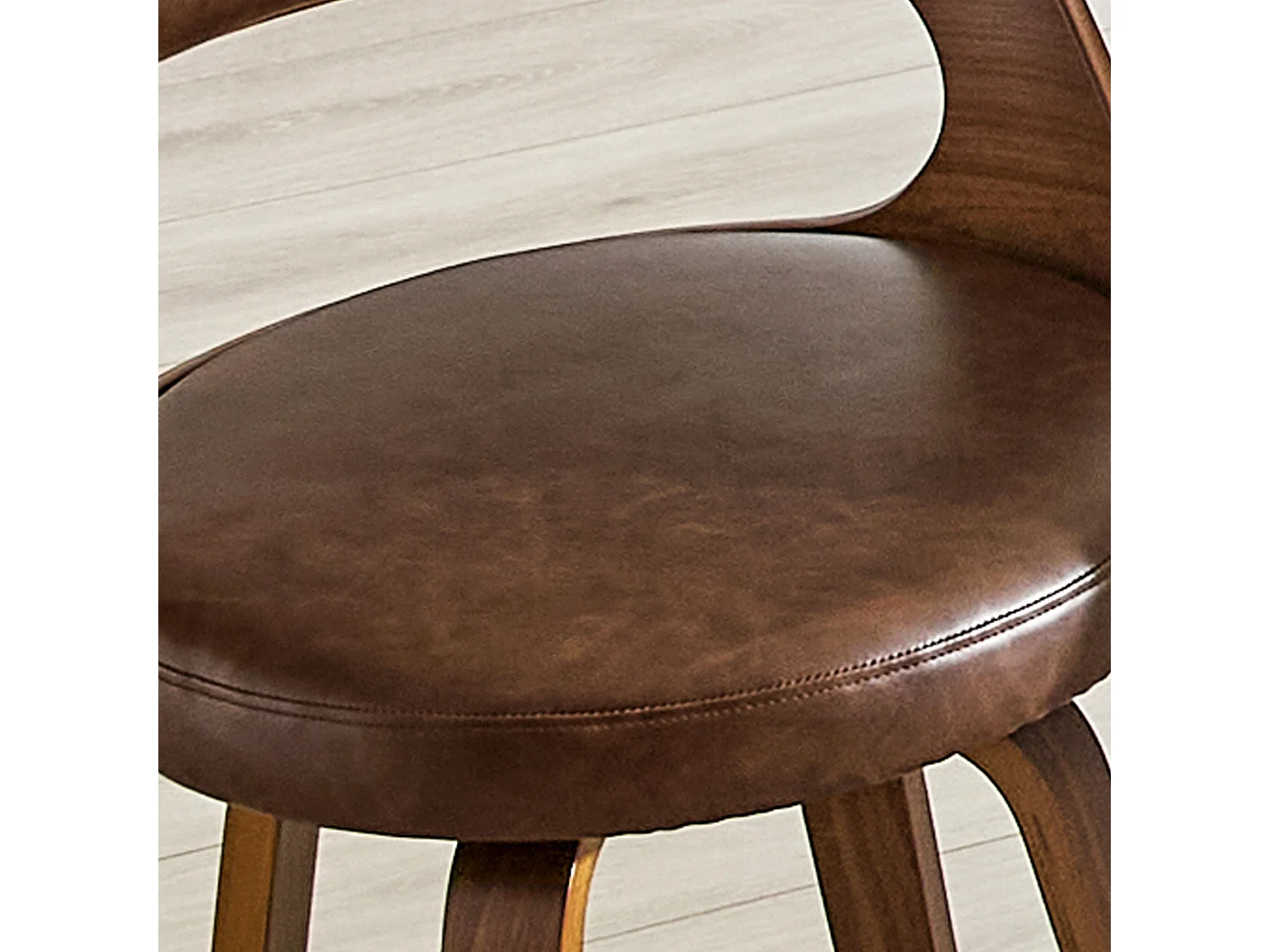 Ensemble de 2 Tabourets de Bar Mid Century avec Fonction Pivotante et Dossier Rembourré, Hauteur d'Assise de 66,5 cm