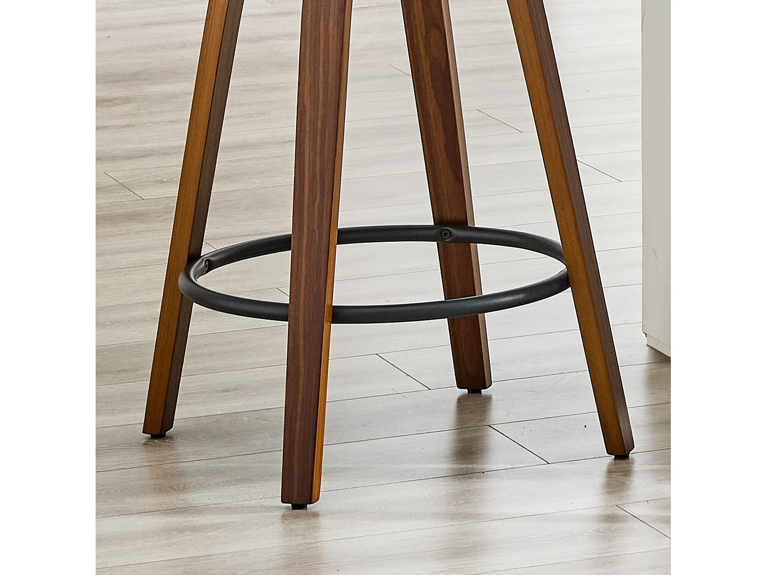 Ensemble de 2 Tabourets de Bar Mid Century avec Fonction Pivotante et Dossier Rembourré, Hauteur d'Assise de 66,5 cm