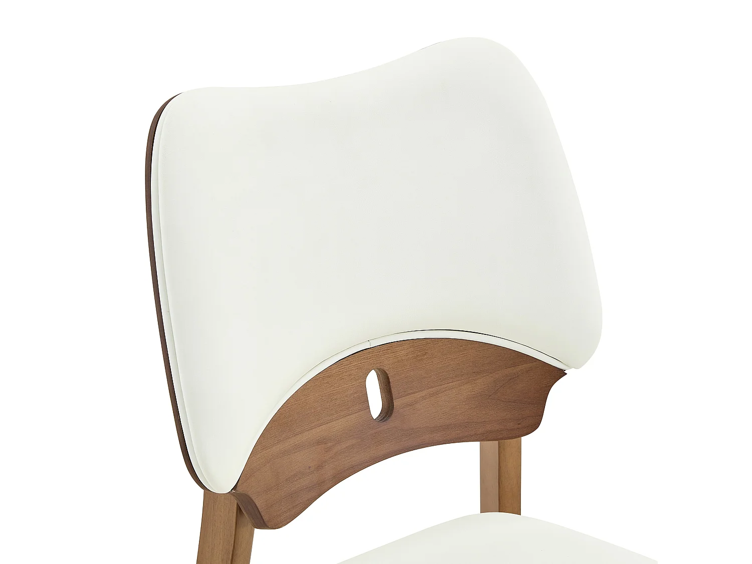 Scandinavische Eetkamerstoelen 2-Delig Set met Vlindervormige Rugleuning en Rubberhouten Frame