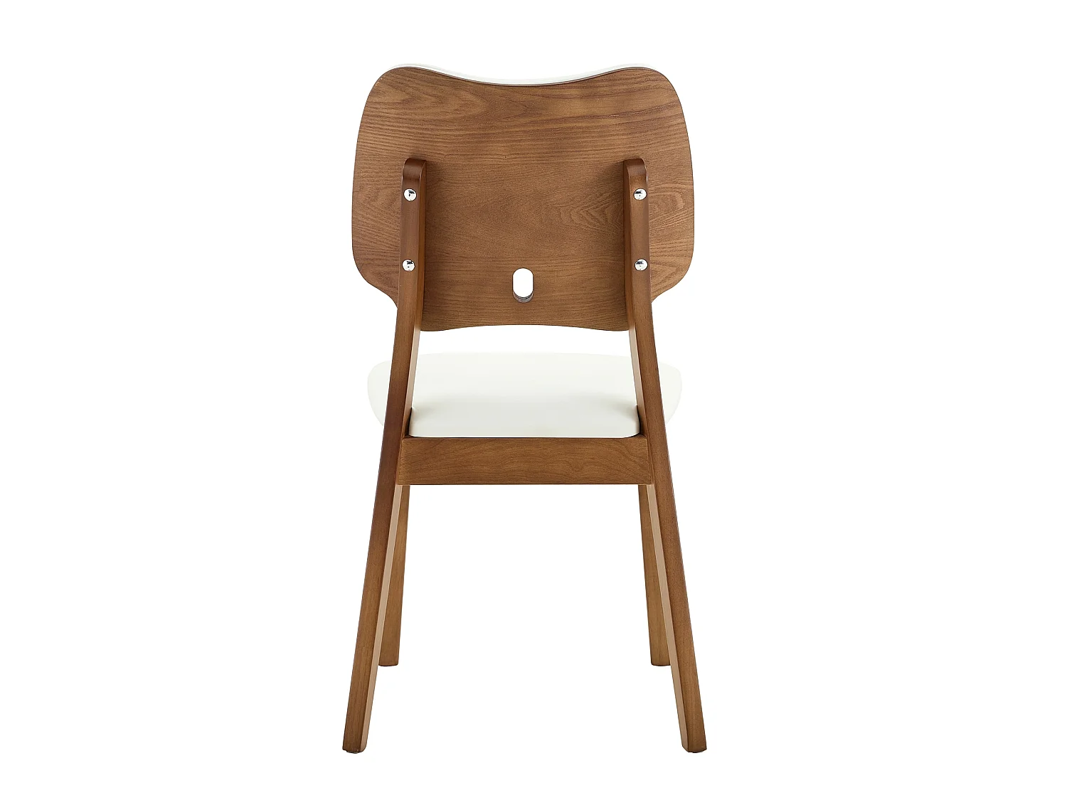 Scandinavische Eetkamerstoelen 2-Delig Set met Vlindervormige Rugleuning en Rubberhouten Frame