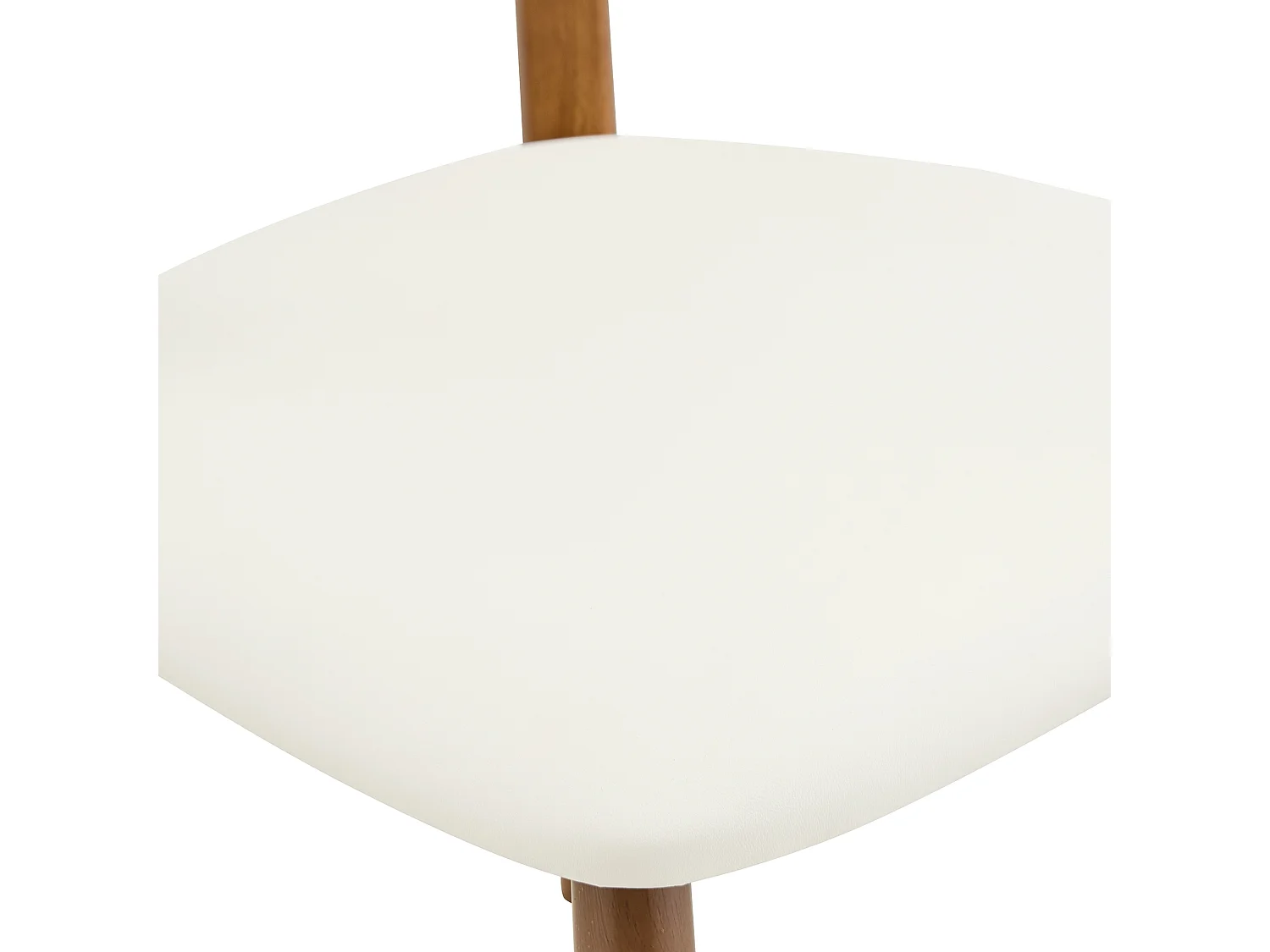 Set van 2 Scandinavische eetkamerstoelen met gebogen houten rugleuning en PU-zittingen