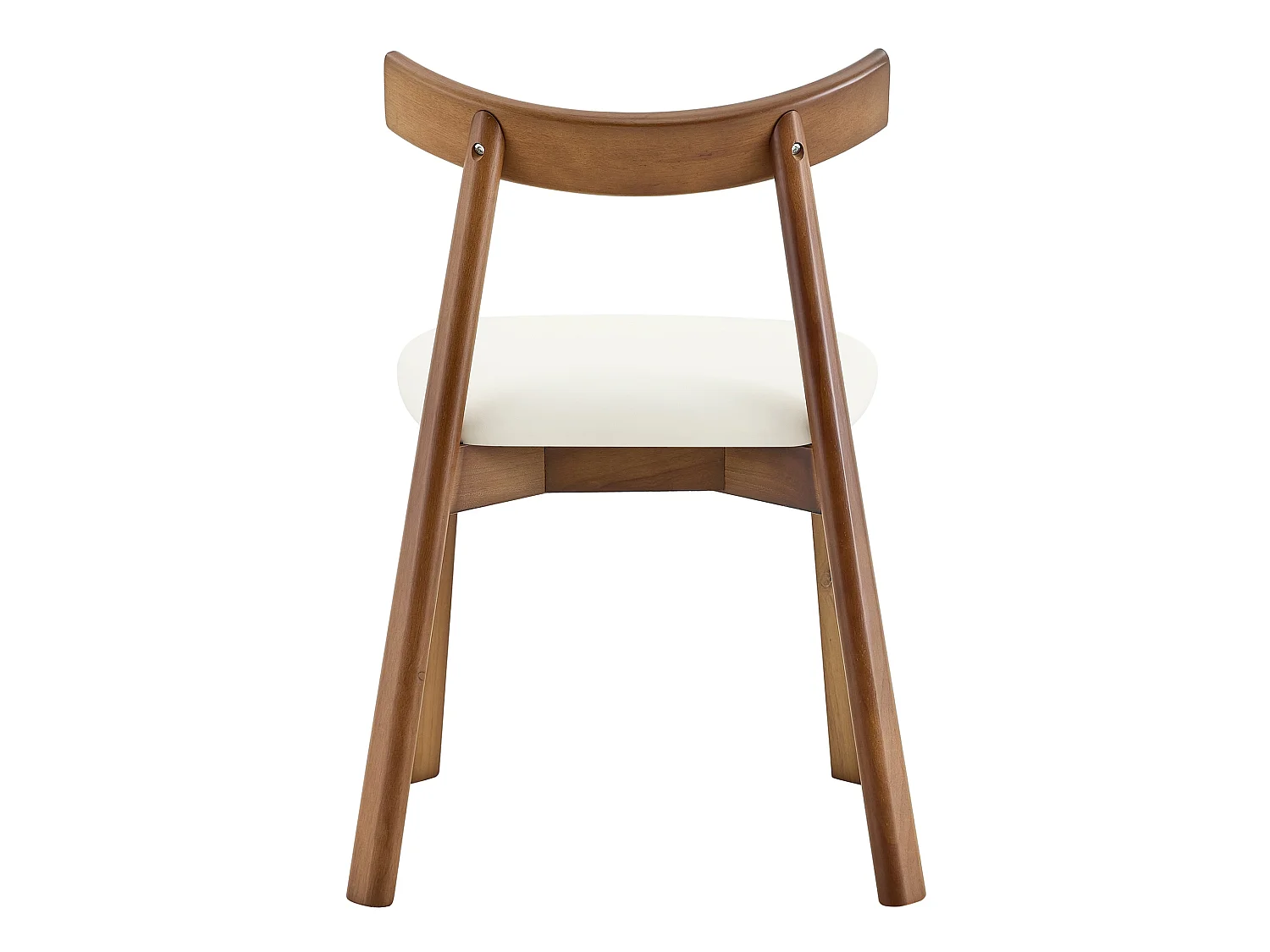 Set van 2 Scandinavische eetkamerstoelen met gebogen houten rugleuning en PU-zittingen