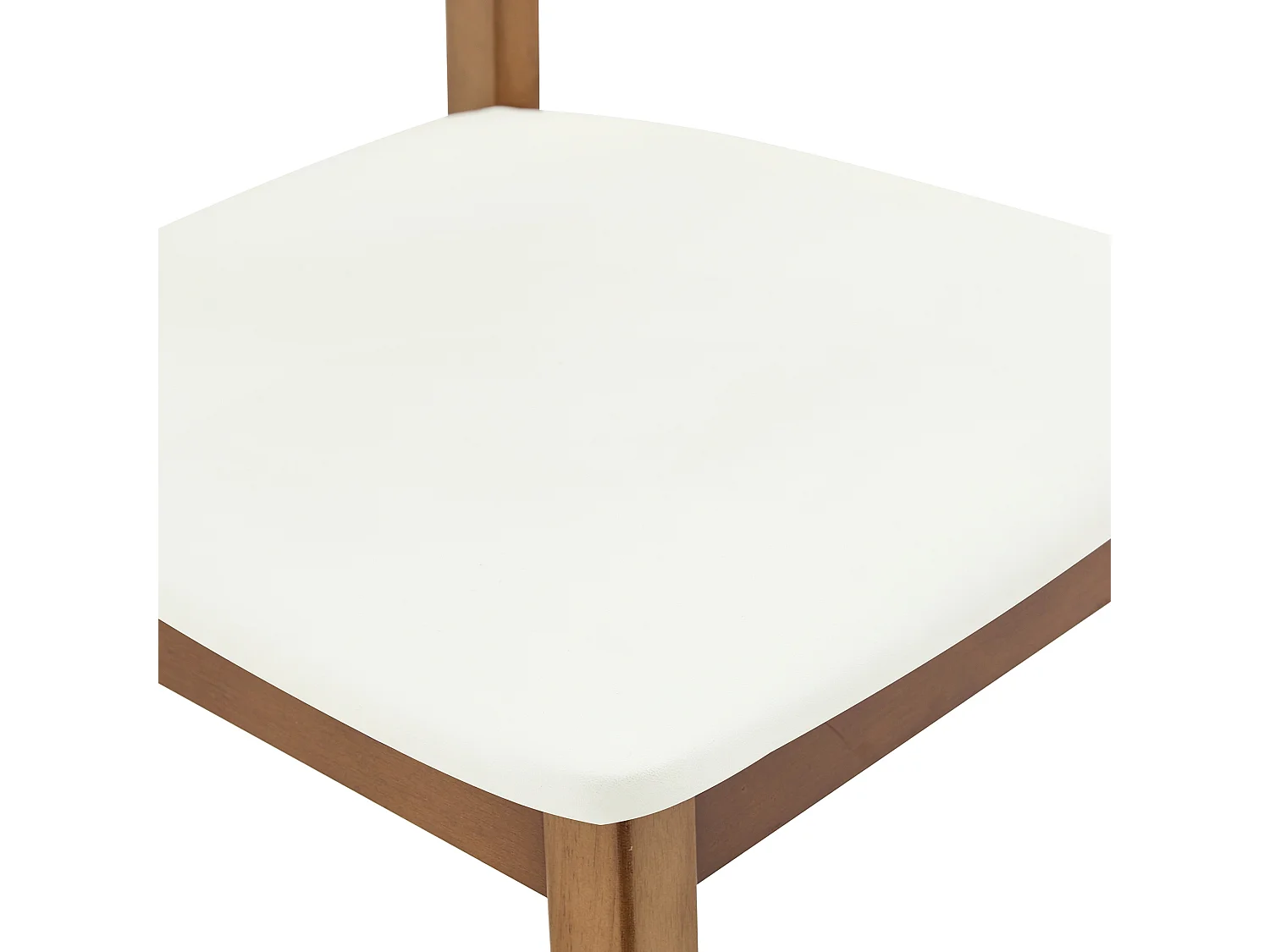 Scandinavische Eetkamerstoelen van Massief Hout 2-Delige Set met Armleuningen en Zitting van PU Leer