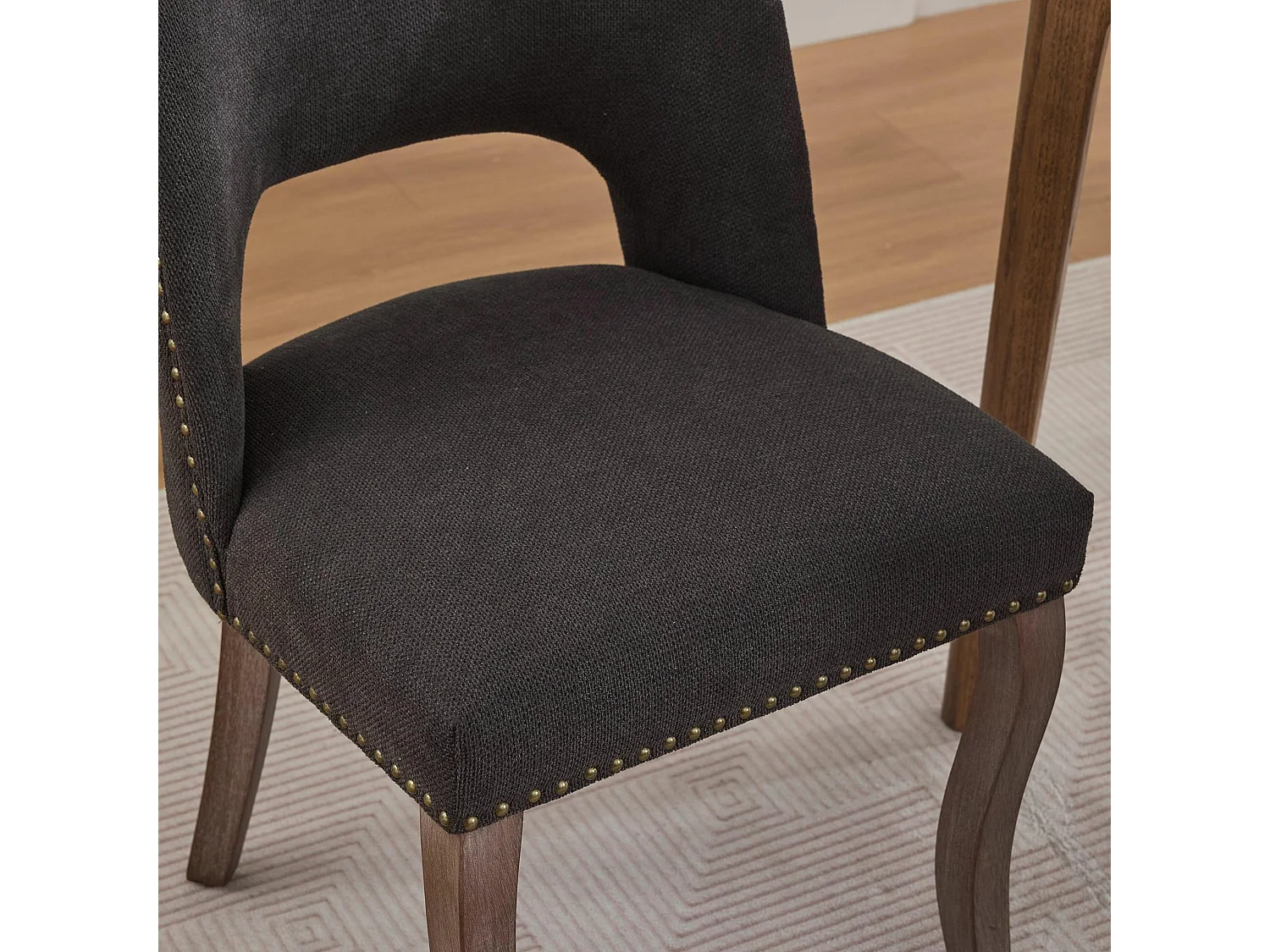 Ensemble de 2 Chaises de Salle à Manger avec Revêtement en Chenille et Dossier Courbé - Design Classique, Rembourrage Confortable