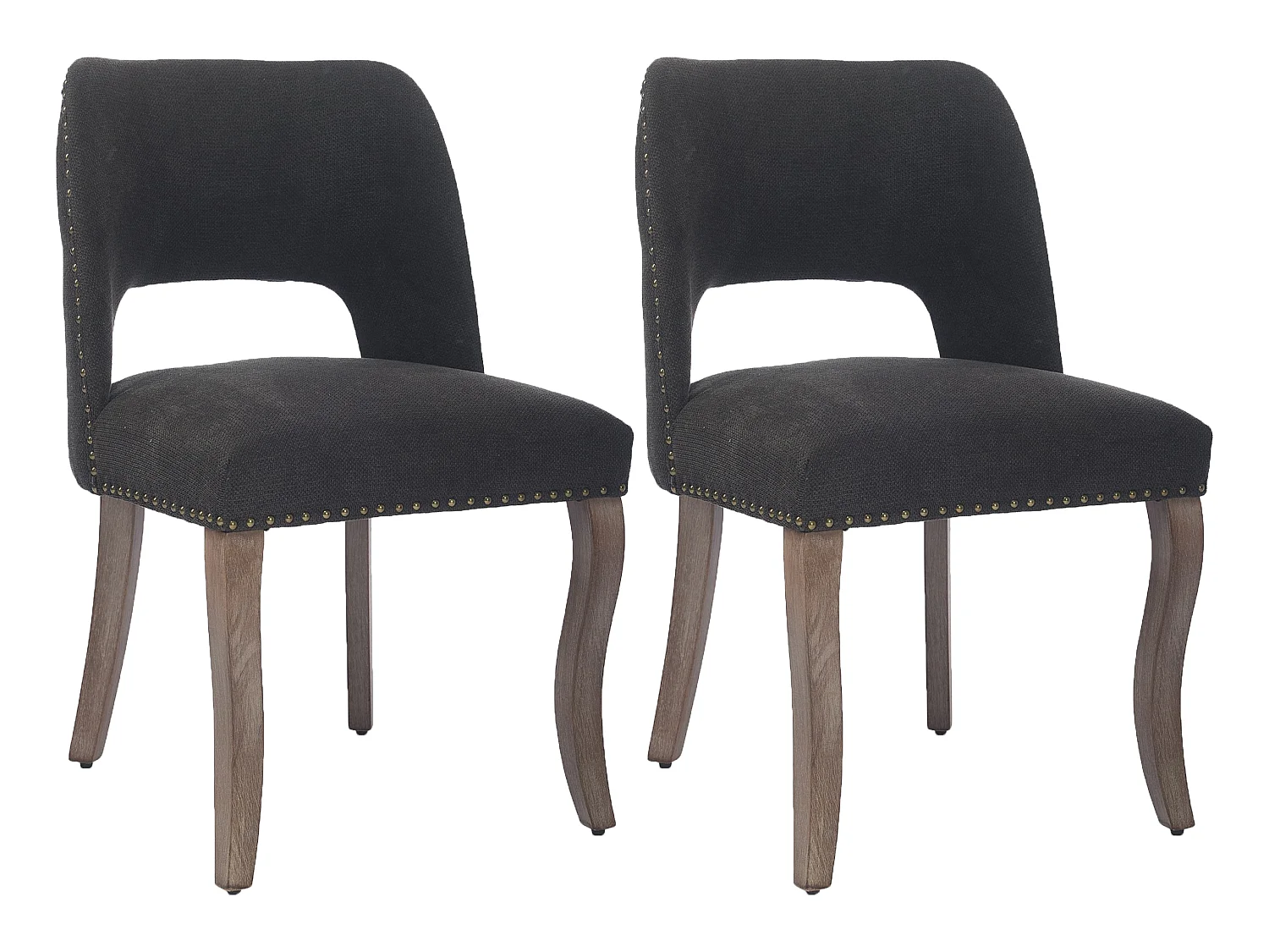 Ensemble de 2 Chaises de Salle à Manger avec Revêtement en Chenille et Dossier Courbé - Design Classique, Rembourrage Confortable