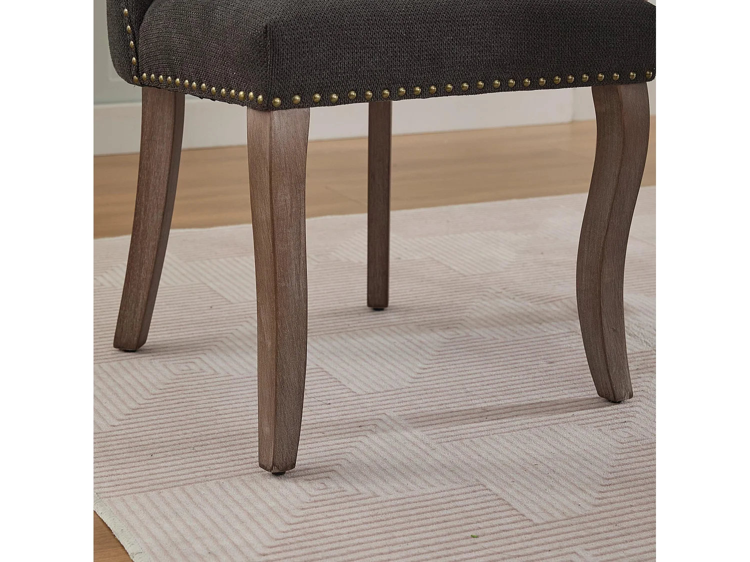 Ensemble de 2 Chaises de Salle à Manger avec Revêtement en Chenille et Dossier Courbé - Design Classique, Rembourrage Confortable