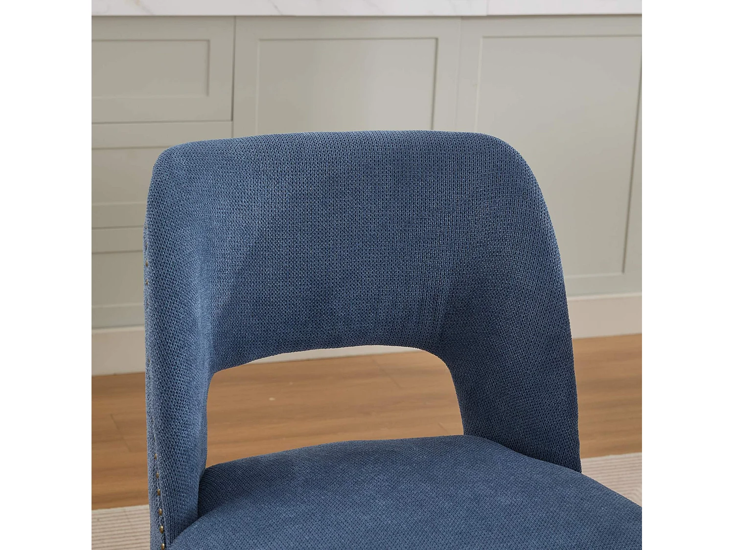 Ensemble de 2 chaises de salle à manger avec revêtement en chenille et dossier courbé