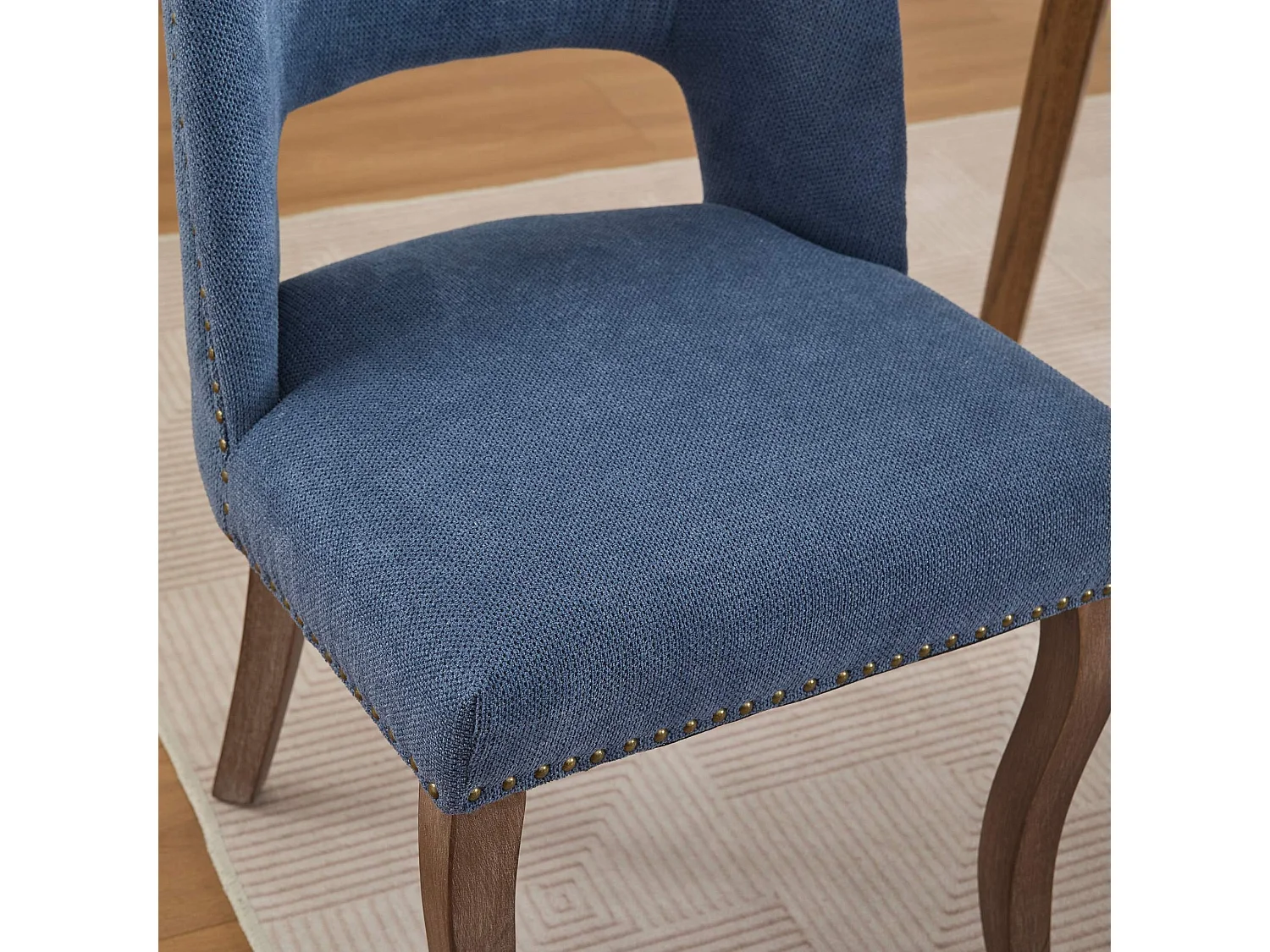 Ensemble de 2 chaises de salle à manger avec revêtement en chenille et dossier courbé
