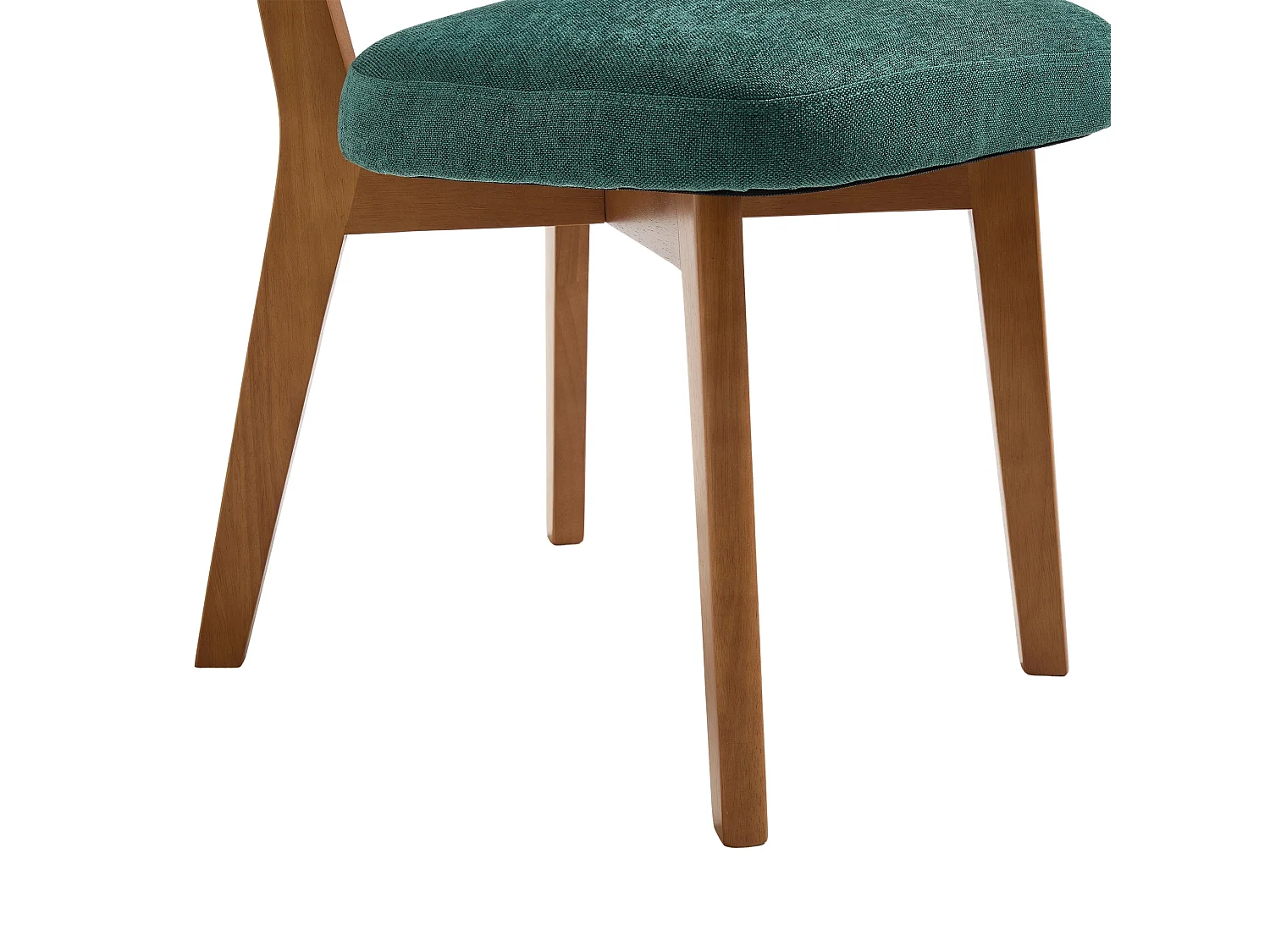 Set van 2 Eetkamerstoelen met Stoffen Bekleding en Beukenhouten Frame - Stijl uit het Midden van de Eeuw