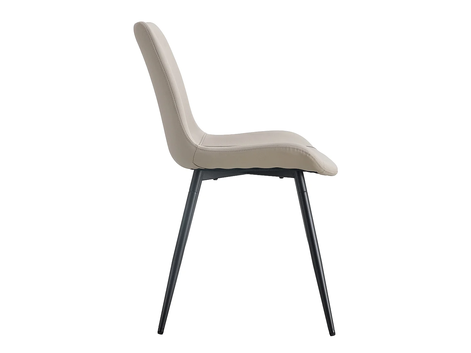 Set van 4 armloze eetkamerstoelen met breed zitvlak, metalen poten, gewatteerde rugleuning - Diverse kleuren