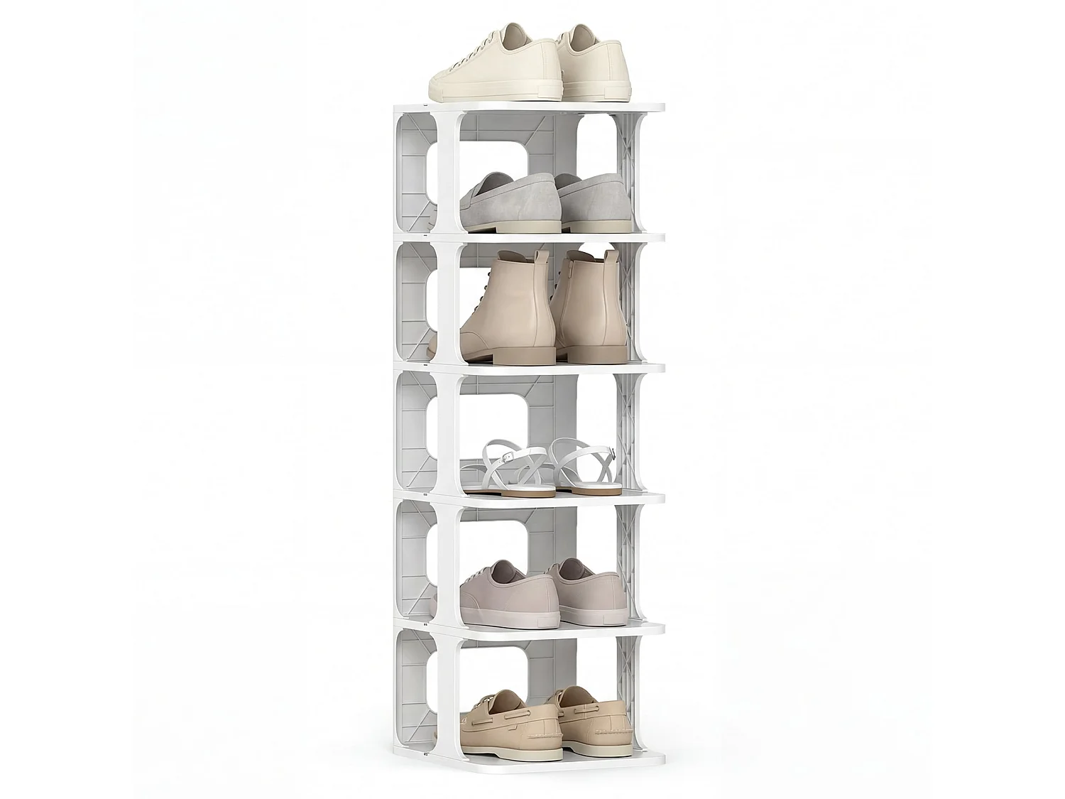 Stapelbares Schuhregal mit 6 Ebenen