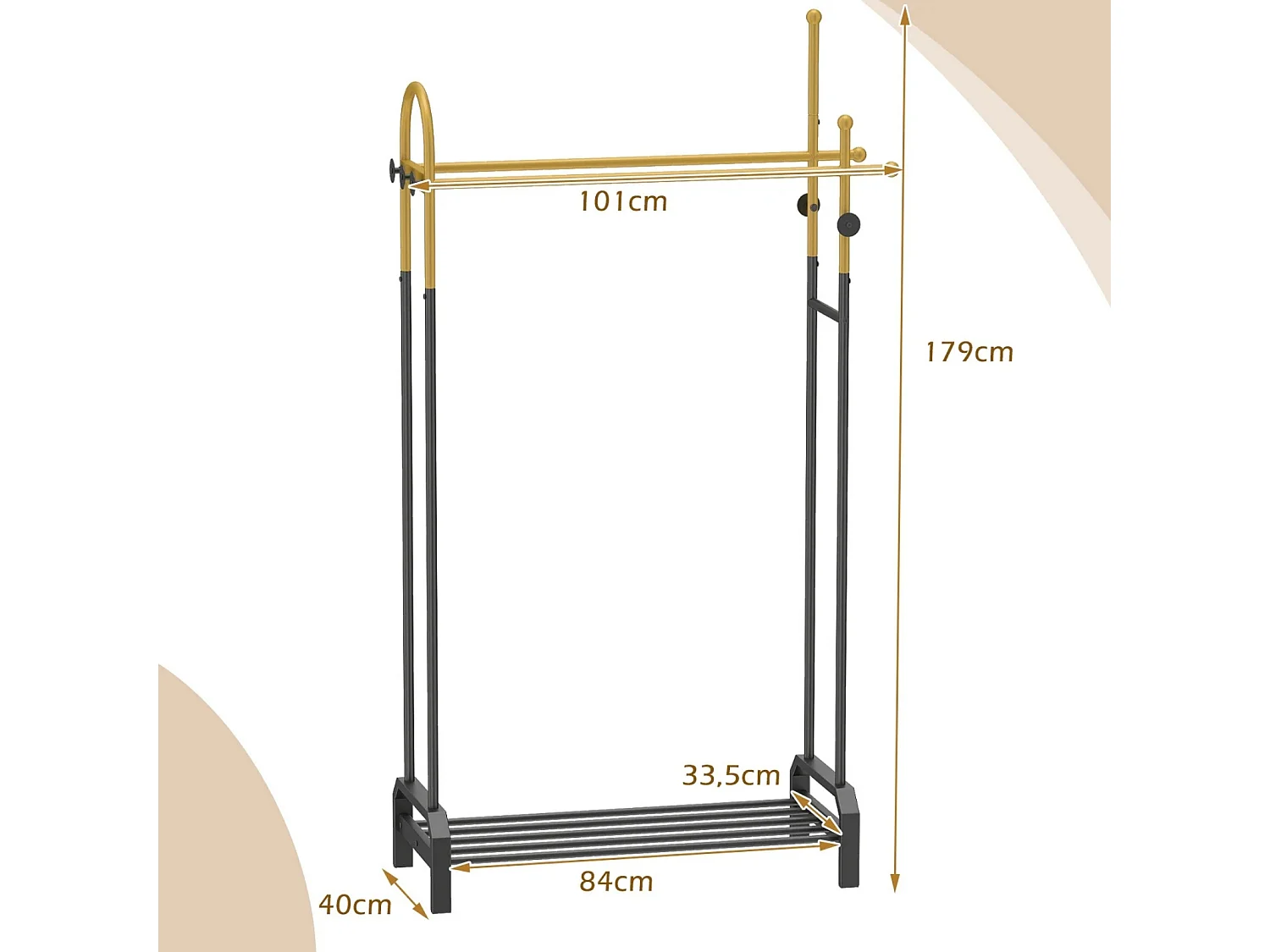 Porte-manteau avec étagère à chaussures pour l'entrée Porte-manteau pour le couloir