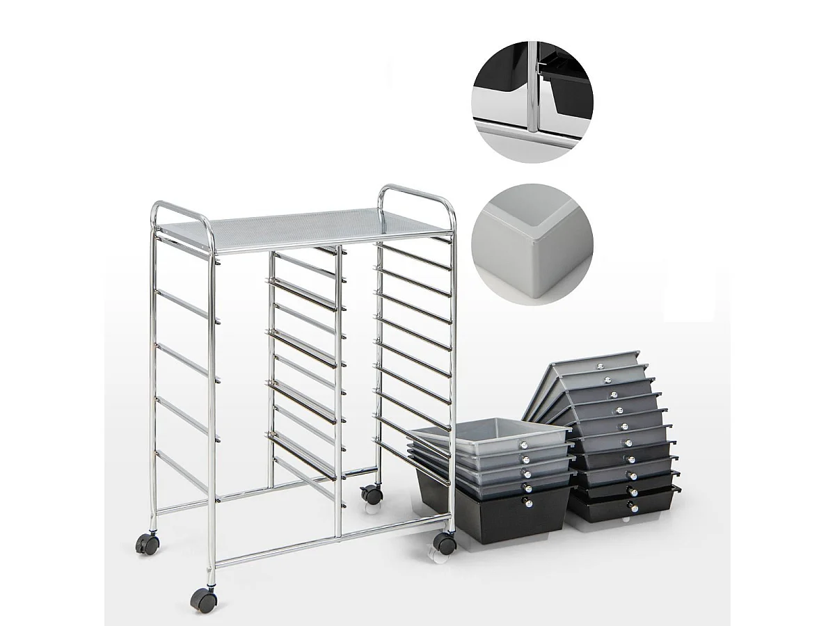 Organizer su rotelle con 15 cassetti