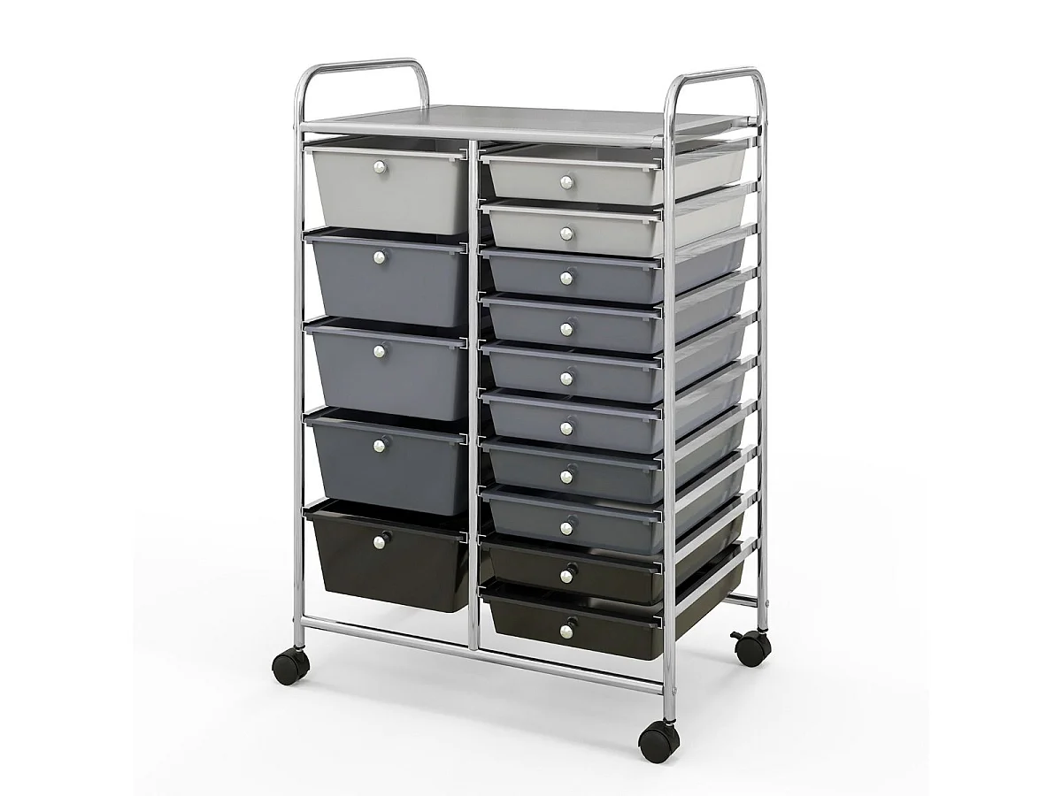 Organizer su rotelle con 15 cassetti