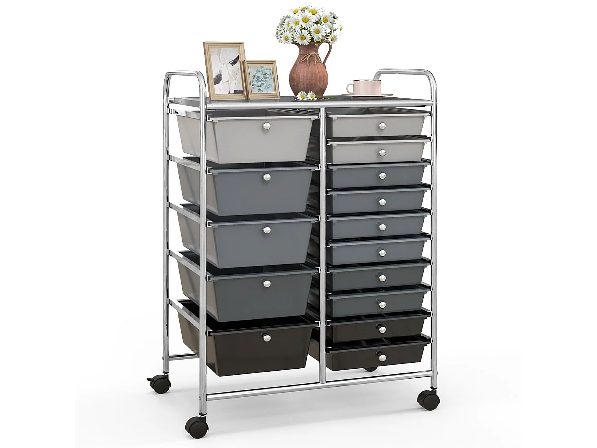 Organizer su rotelle con 15 cassetti
