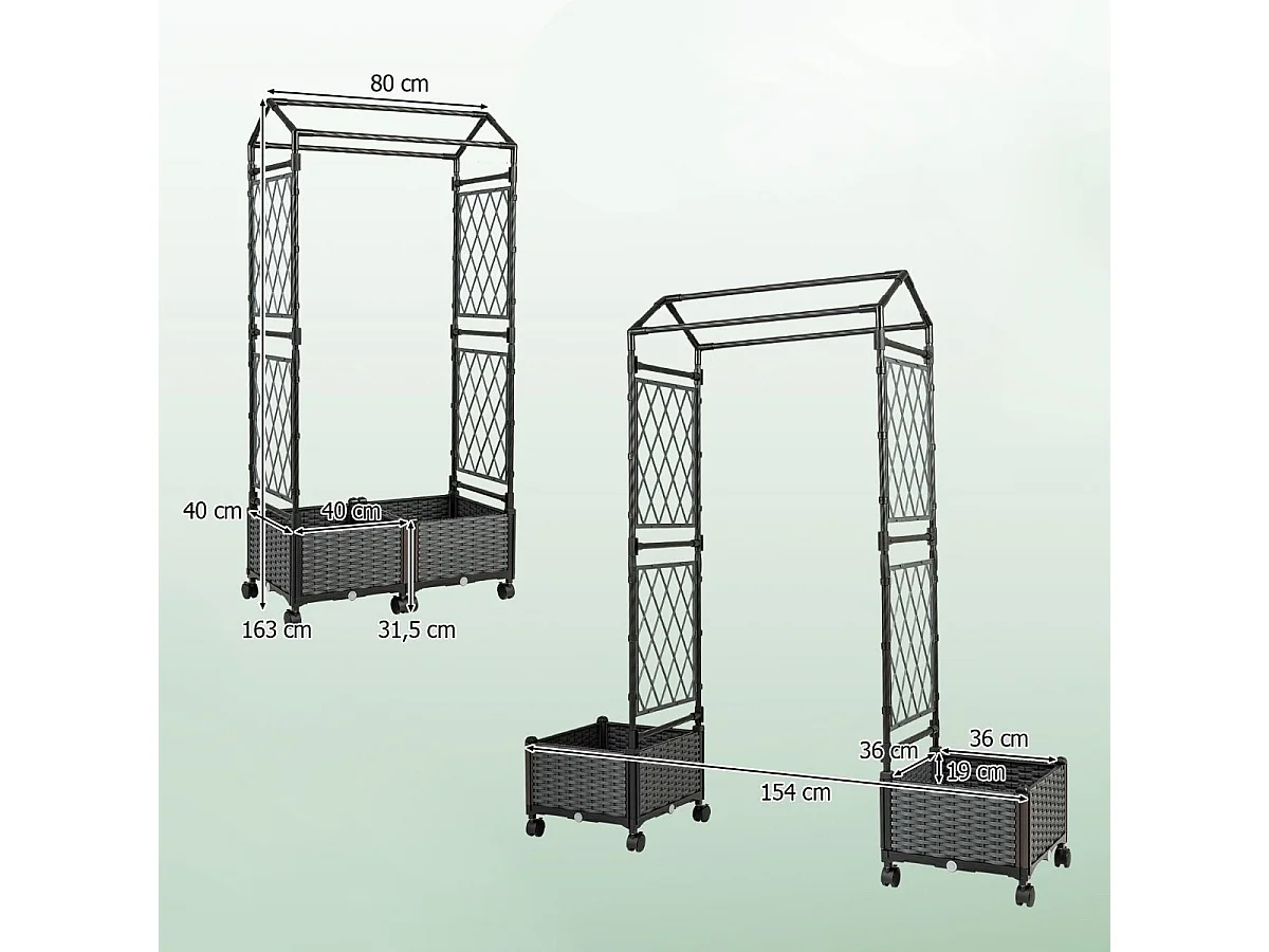 Jardinière à treillis « Pergola »
