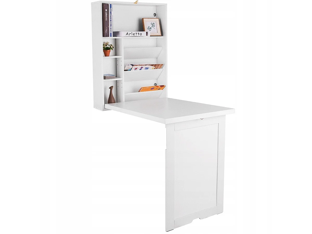 BUREAU MURAL SUSPENDU PLIABLE TABLE ARMOIRE ÉTAGÈRES
