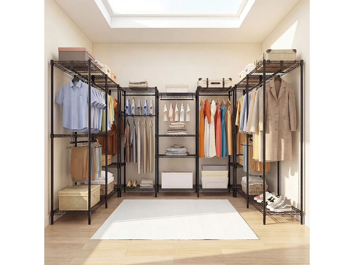 Porte-vêtements en métal Étagère pour garde-robe