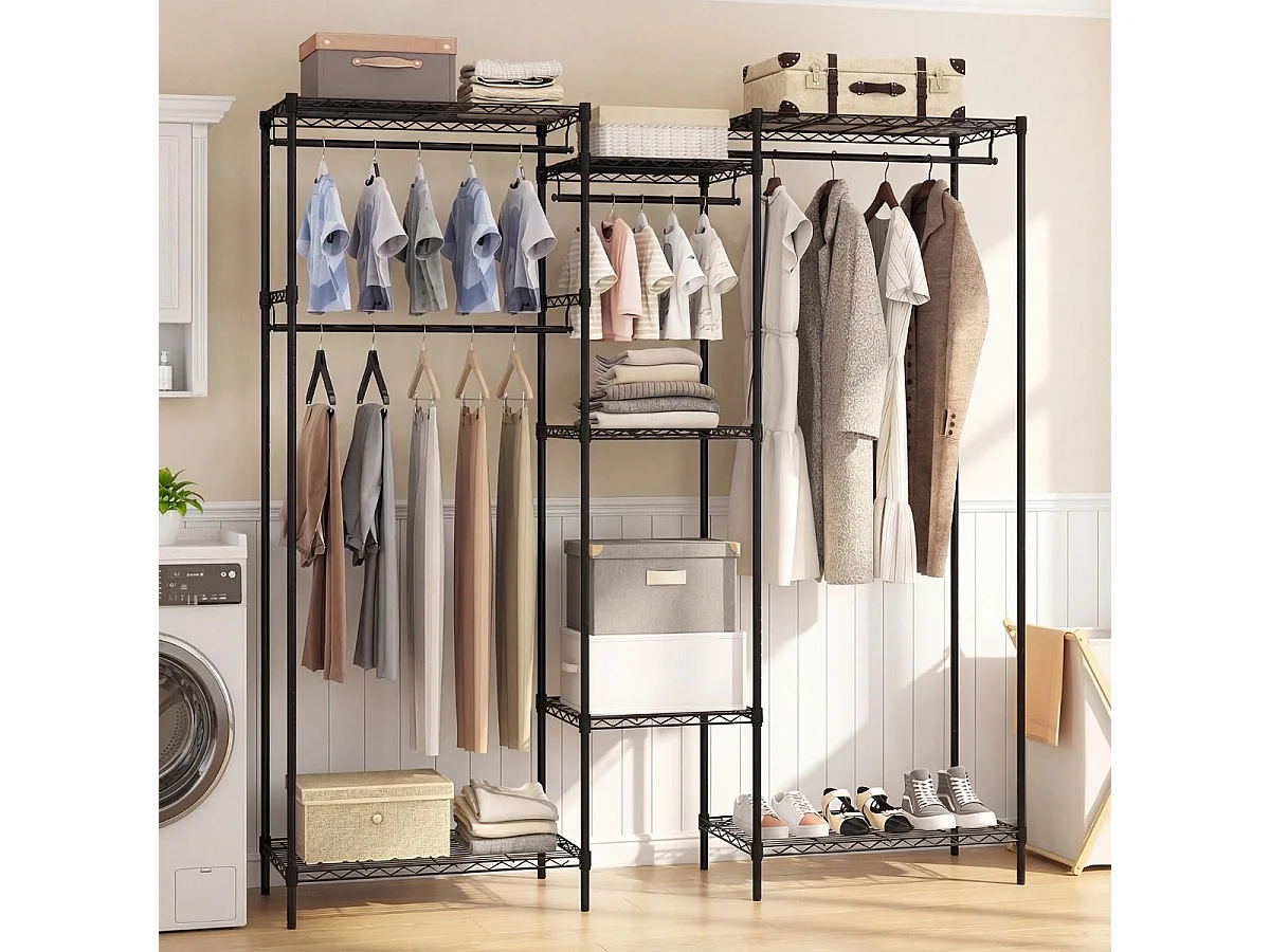 Porte-vêtements en métal Étagère pour garde-robe