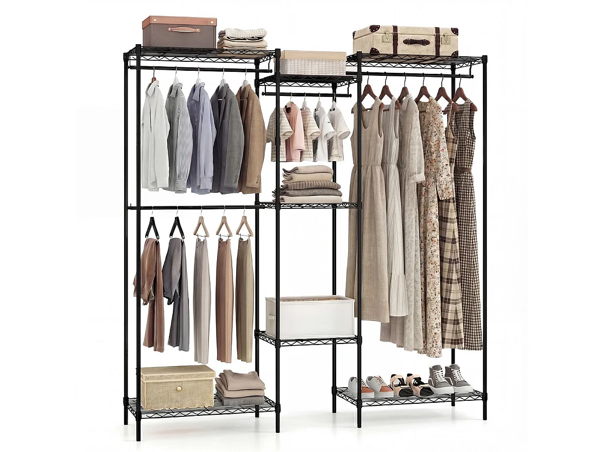 Porte-vêtements en métal Étagère pour garde-robe