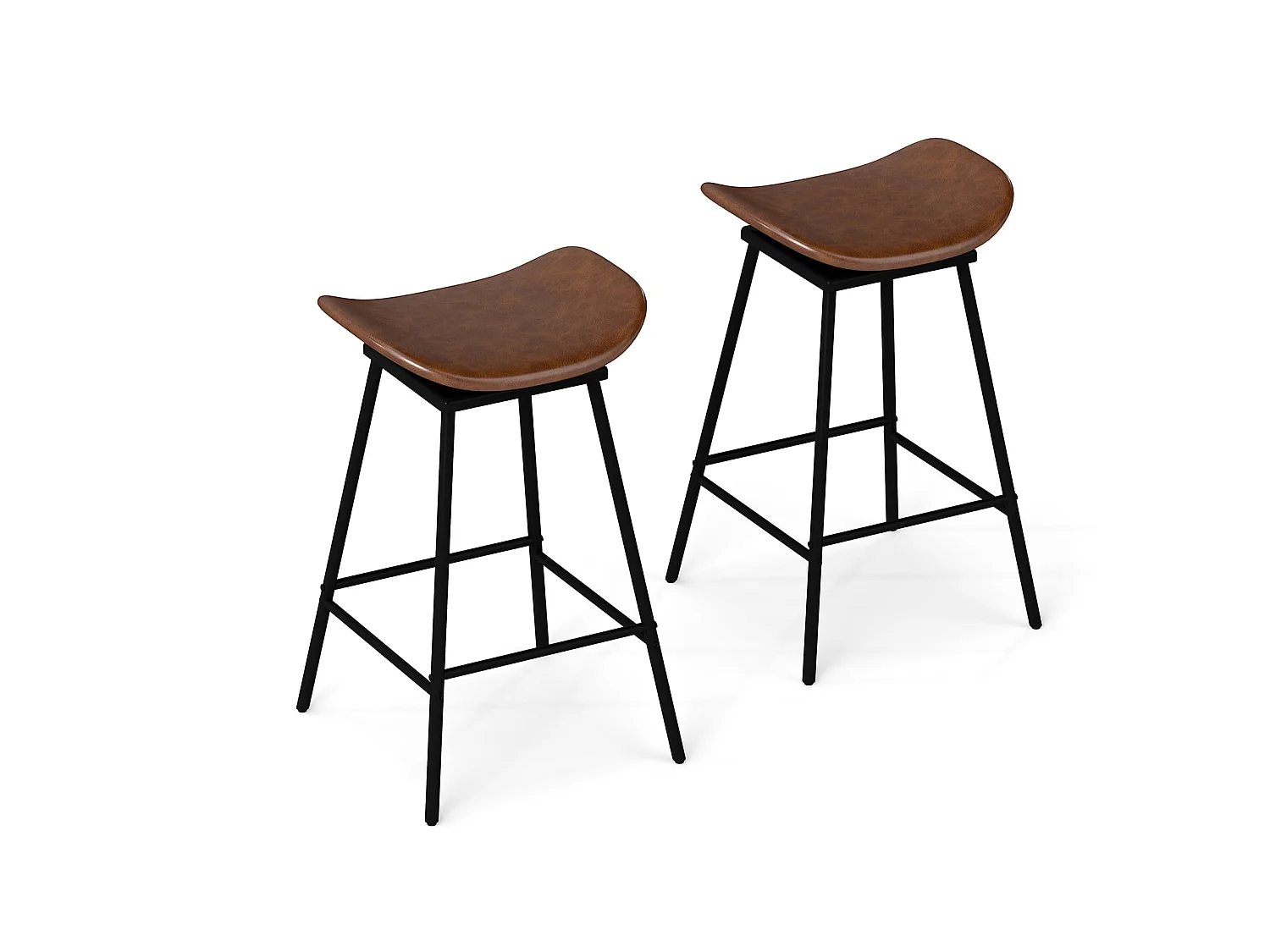 Set: Barhocker mit gepolstertem Sitz, 2 Stück