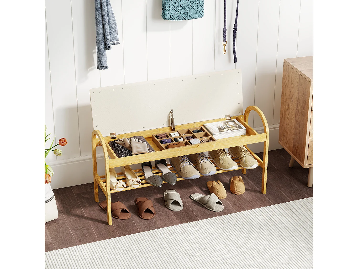 Banc d’entrée avec rangement chaussures
