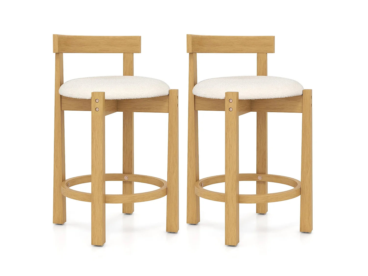 Set: Barhocker mit Rückenlehne und Fußstütze „Hoker“, 2 Stück