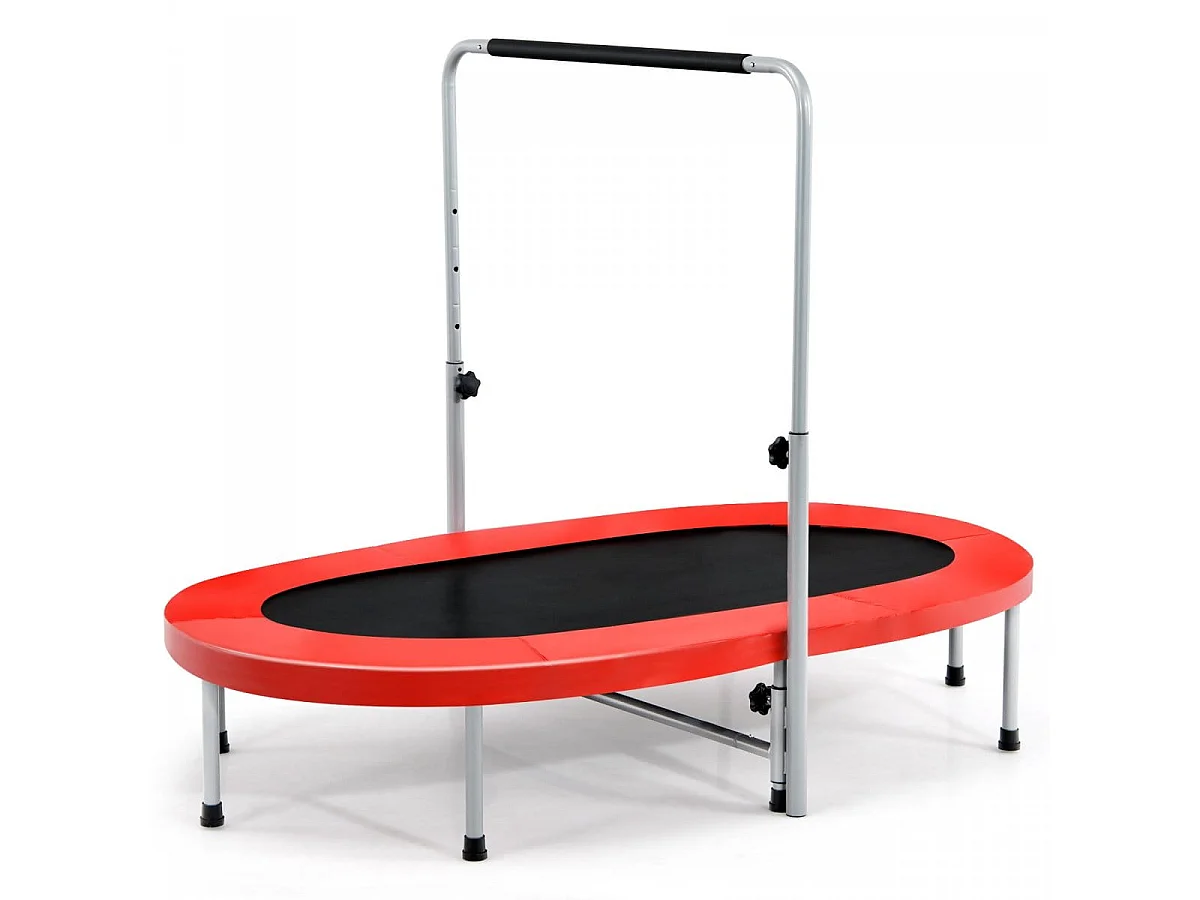 Trampolino fitness doppio con corrimano 154 x 90 x 92-132 cm
