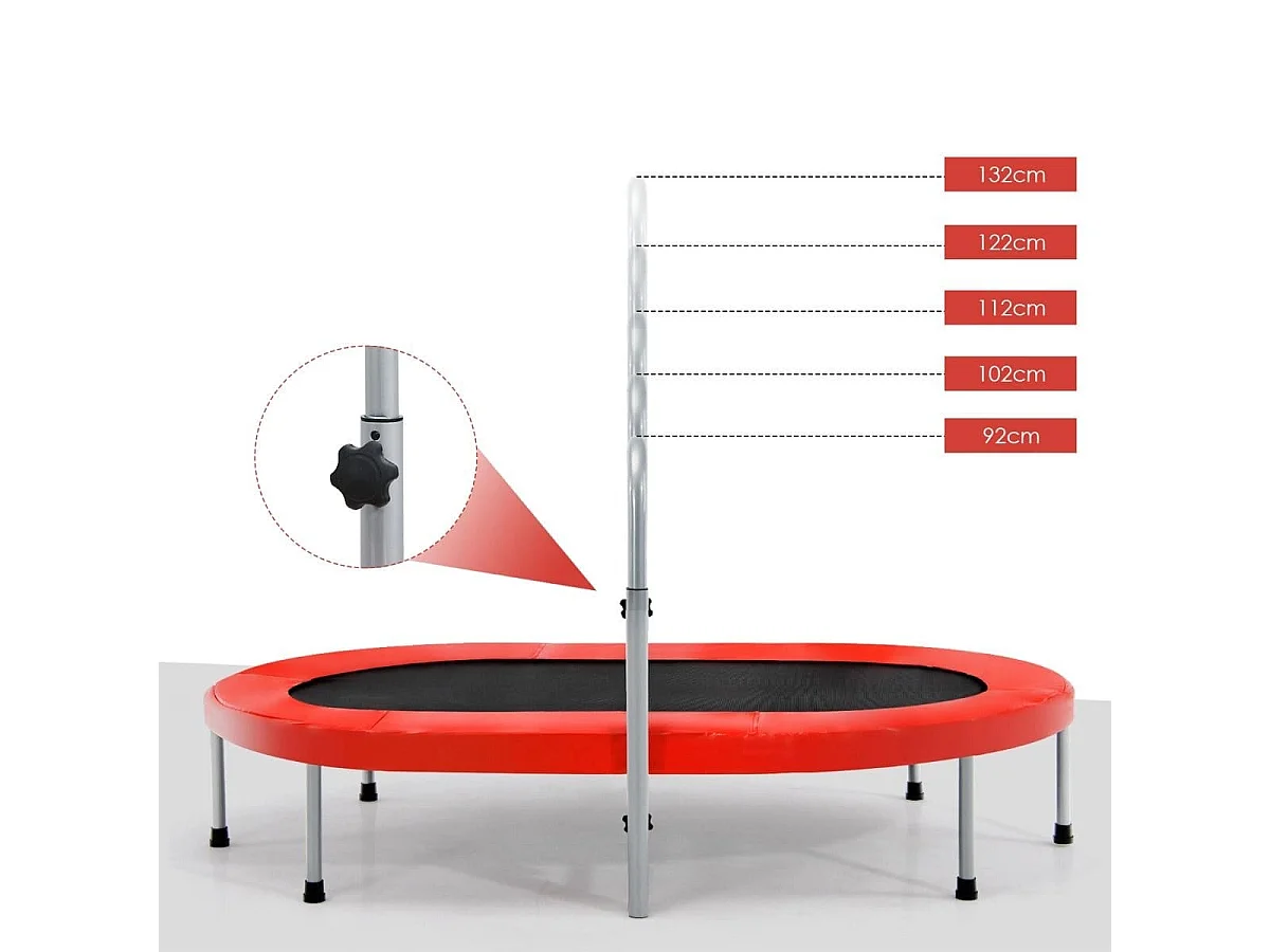 Trampolino fitness doppio con corrimano 154 x 90 x 92-132 cm