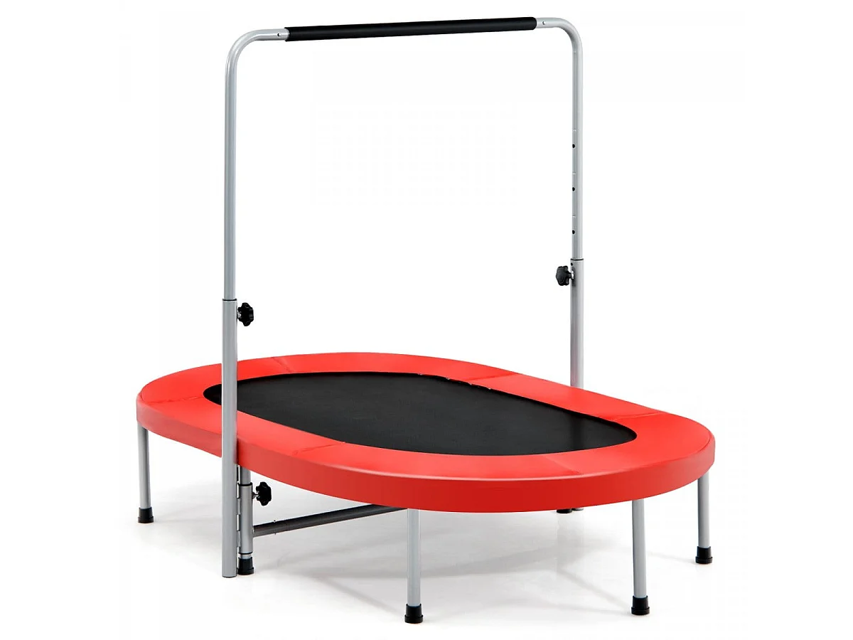 Trampolino fitness doppio con corrimano 154 x 90 x 92-132 cm