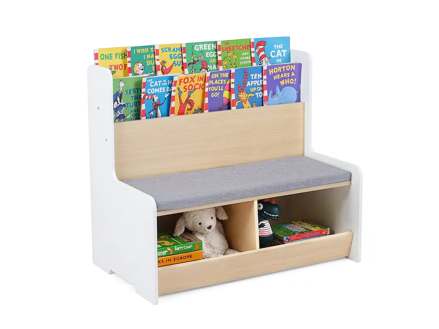 Bibliothèque enfant avec banc