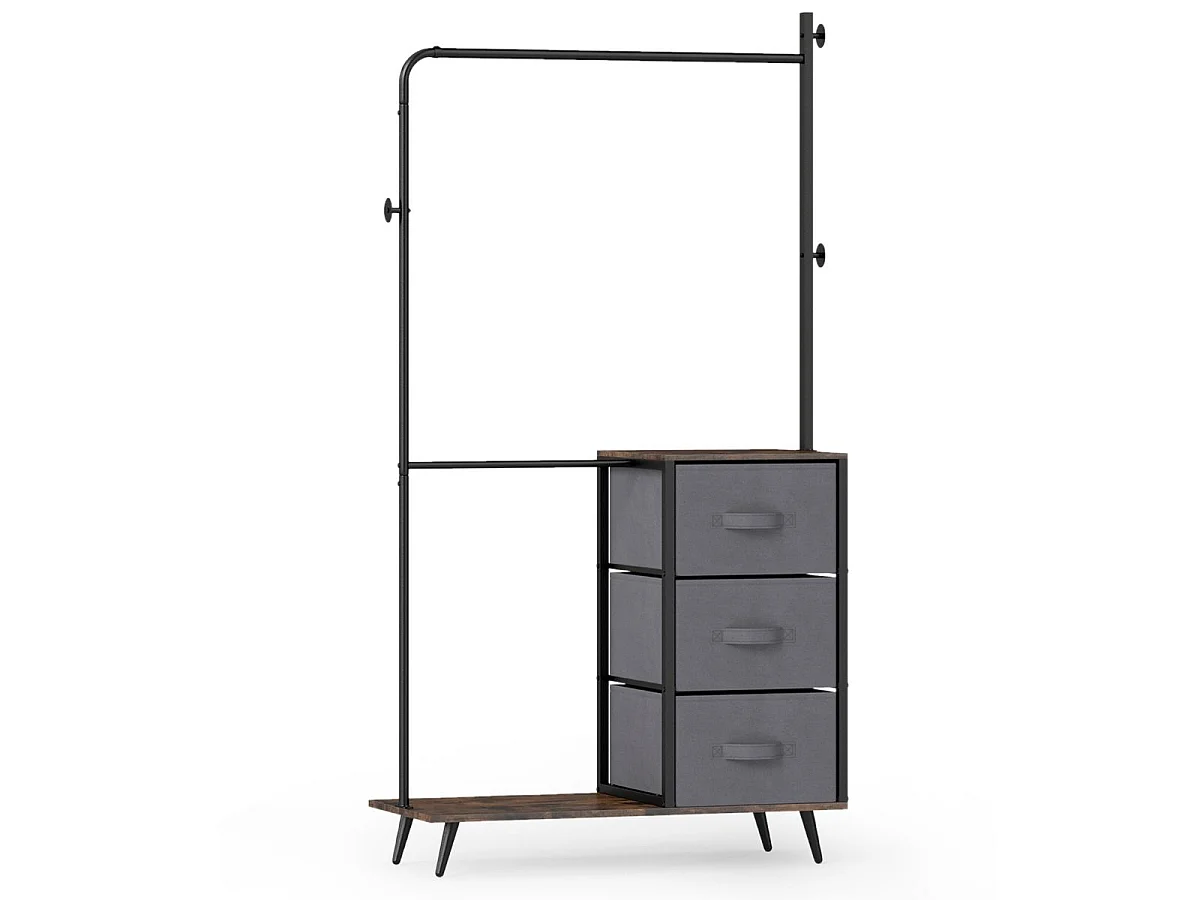 Porte-vêtements avec tiroirs en tissu Porte-vêtements pour le couloir