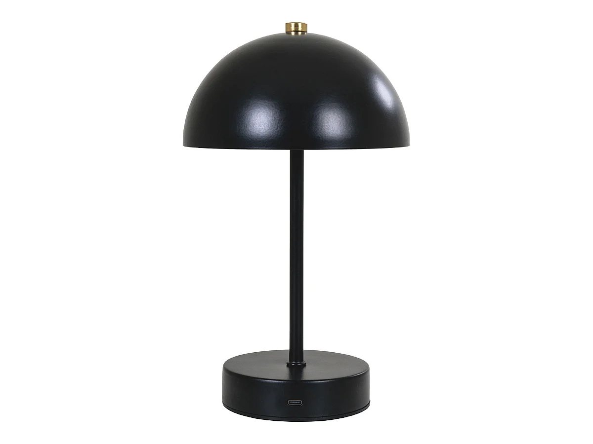 Lampada da tavolo Holt ricaricabile in metallo nero e ottone