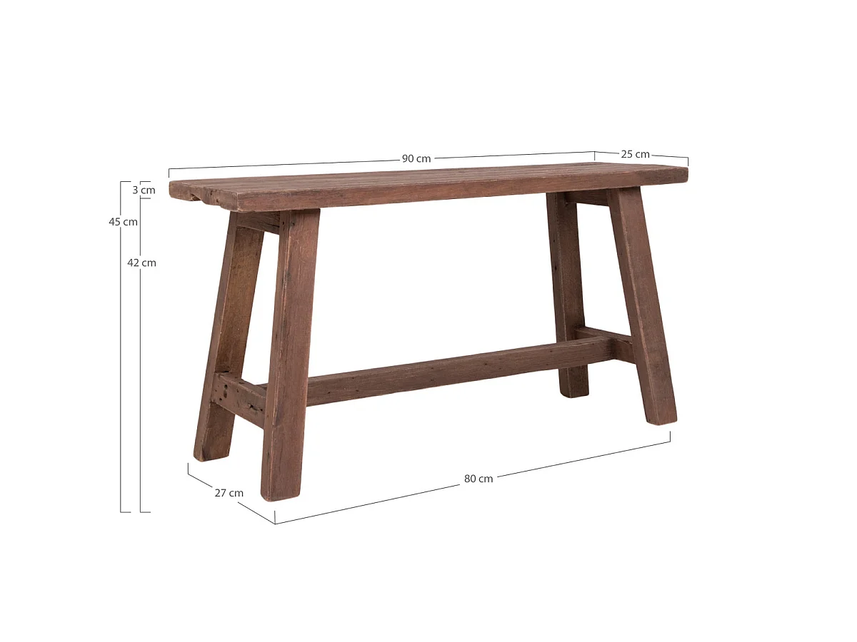Barcelona bank van natuurlijk teakhout, 90 cm