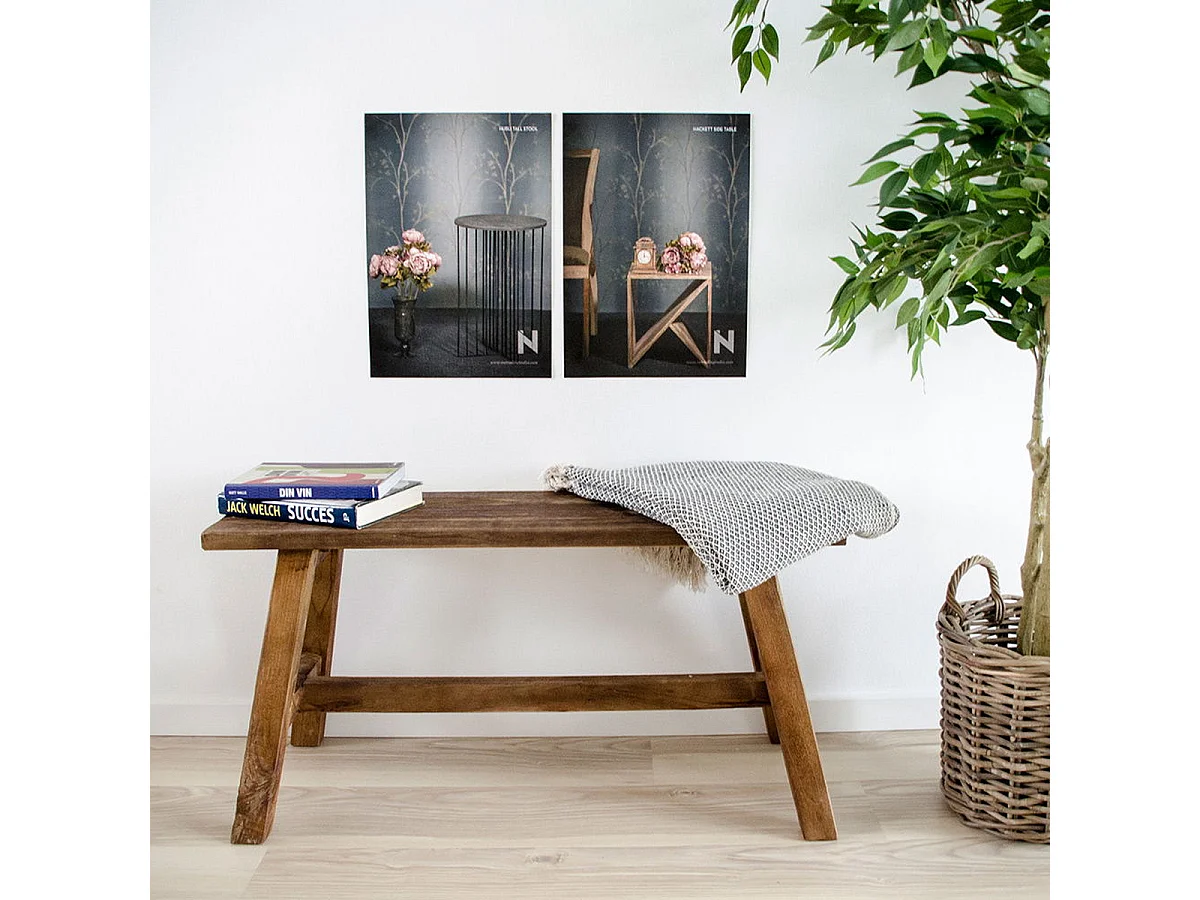 Barcelona bank van natuurlijk teakhout, 90 cm