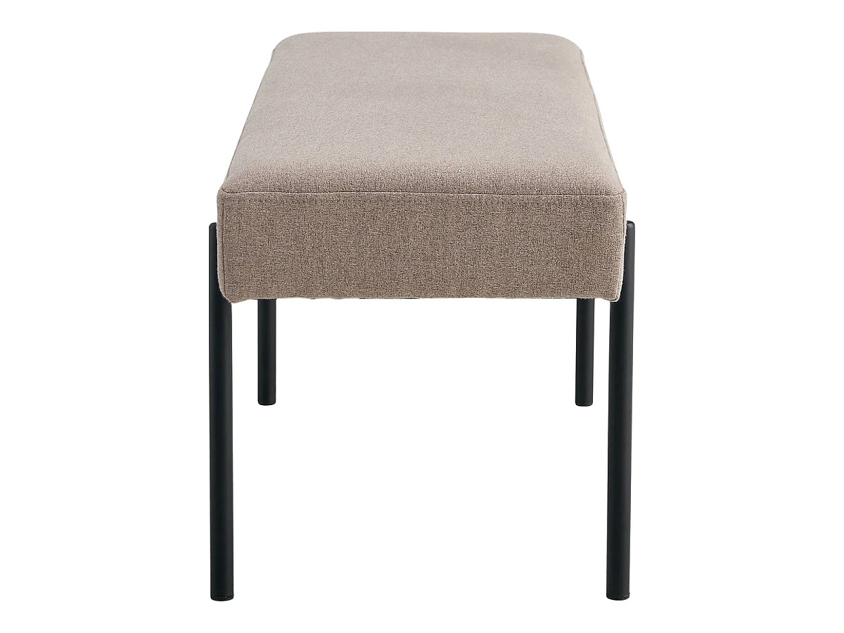 Banc Swindon en tissu stone avec pieds noirs, 100 cm