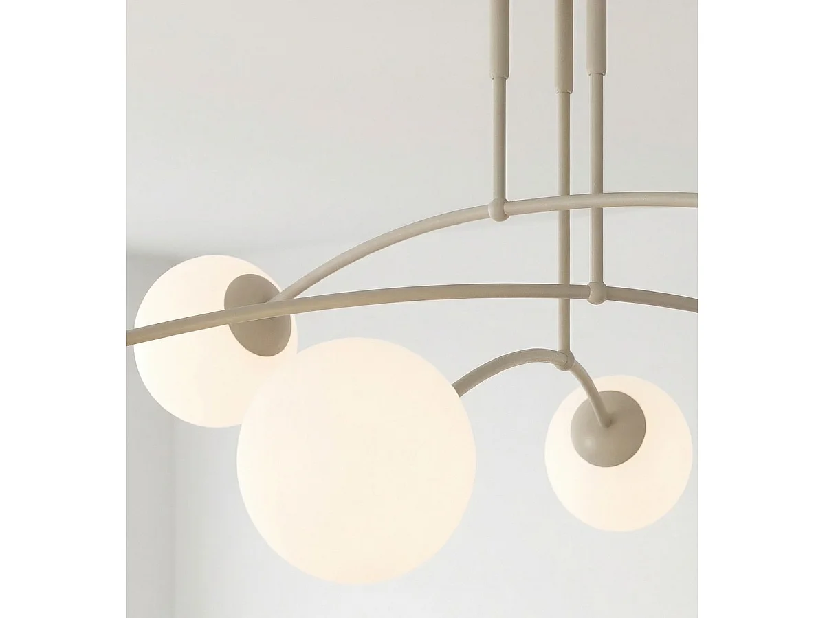 Suspension PREGOS en acier moka et verre opalin
