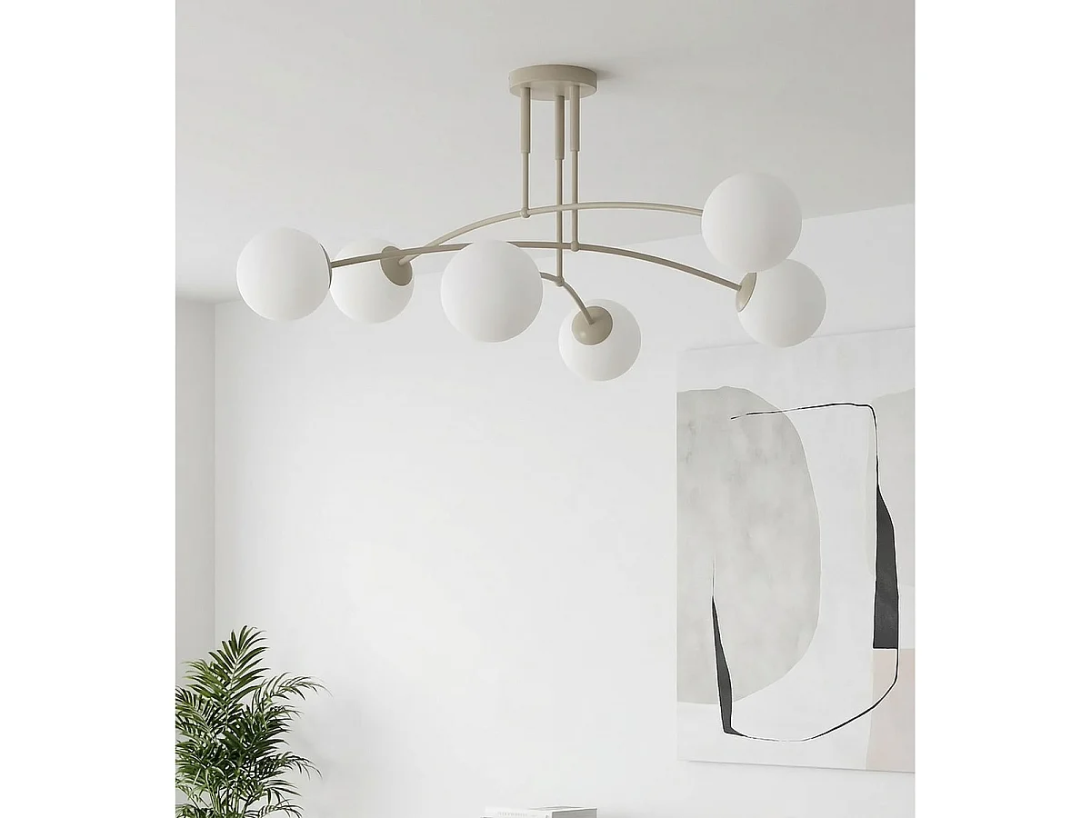 Suspension PREGOS en acier moka et verre opalin