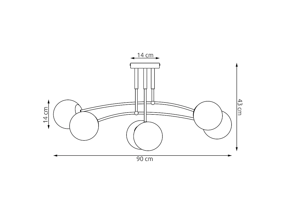 Suspension PREGOS en acier moka et verre opalin