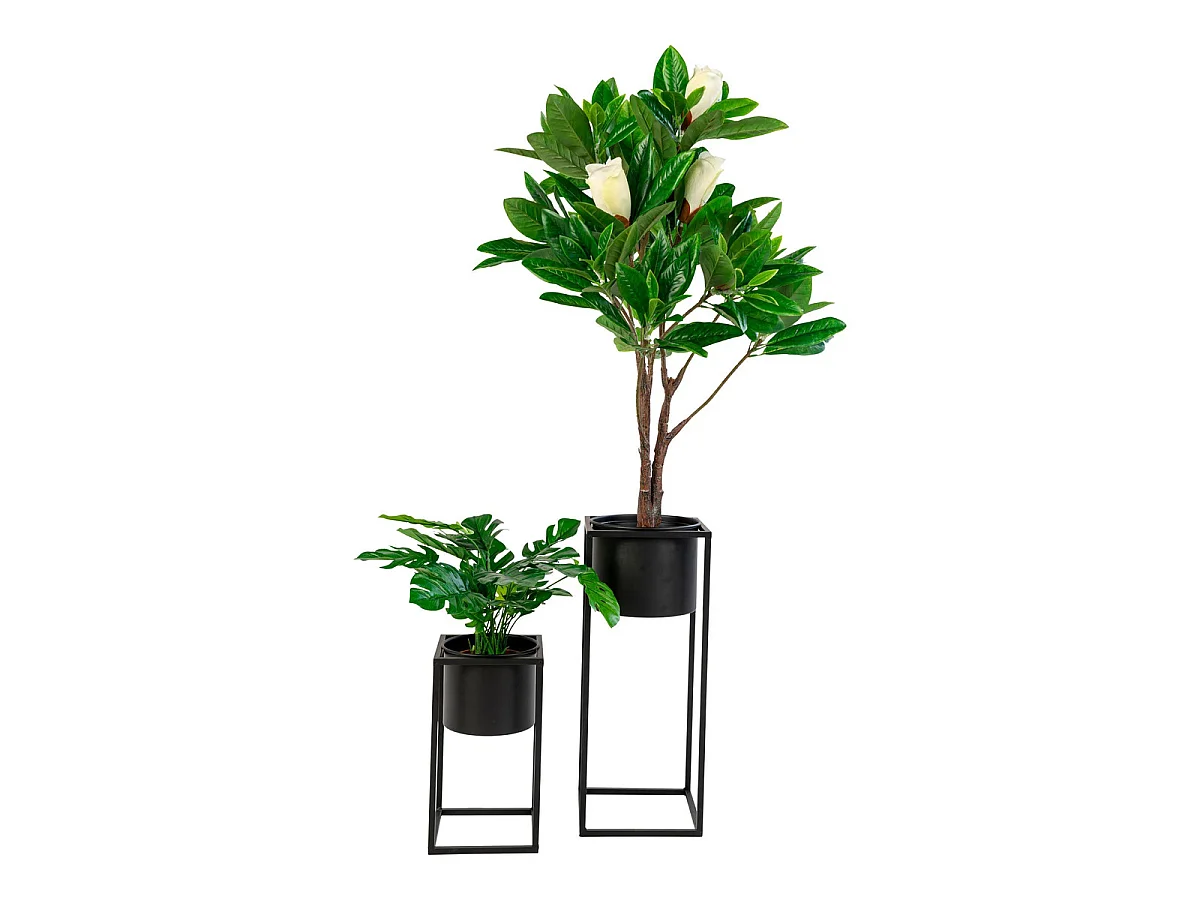 Set de 2 vases à fleurs Marla en acier noir