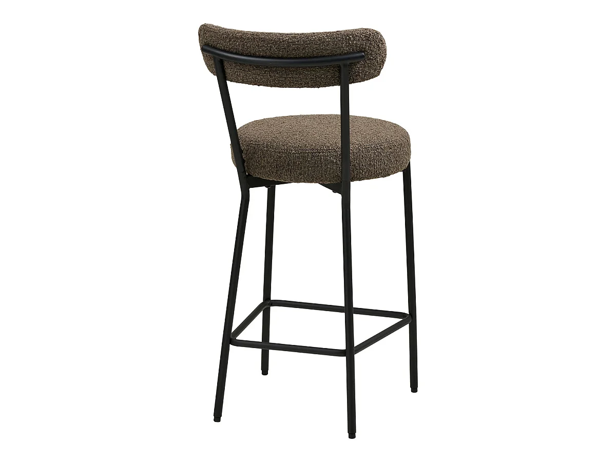 Badalona - Counterkruk van bruin bouclé met zwarte poten 39x46x90 cm