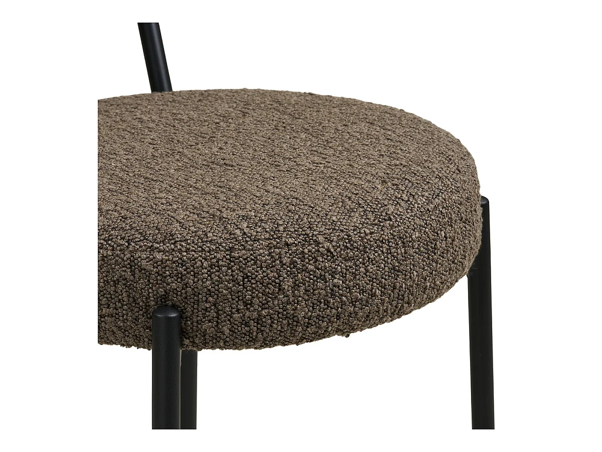 Badalona - Counterkruk van bruin bouclé met zwarte poten 39x46x90 cm