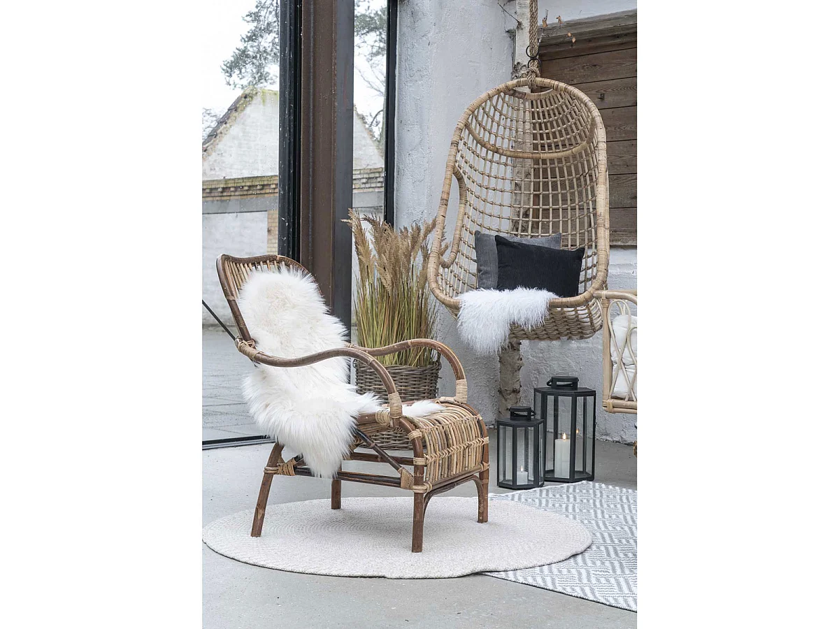 Tapis Menorca en plastique recyclé sable ø120 cm