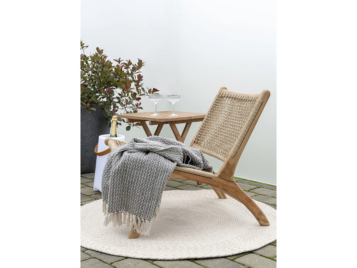 Tapis Menorca en plastique recyclé sable ø120 cm