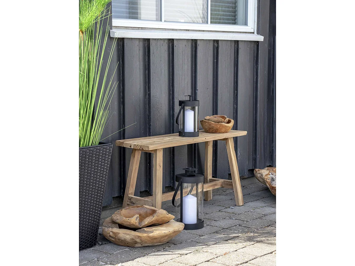 Lot de 2 lanternes en acier et verre Bondi — noir, tailles graduées