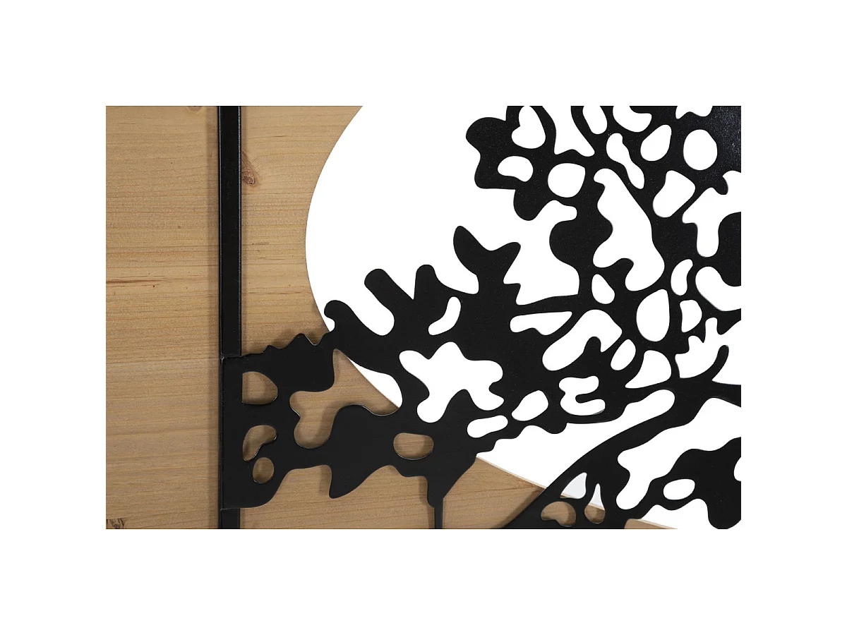 Panneau mural Tree Arbre de Vie en fer et bois, set 3 pièces, 176×90 cm
